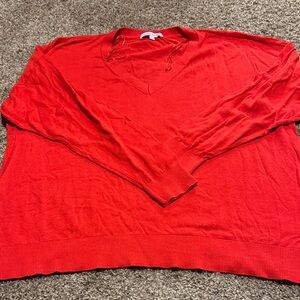 Elizabeth and James Bold Red V-Neck Sweater